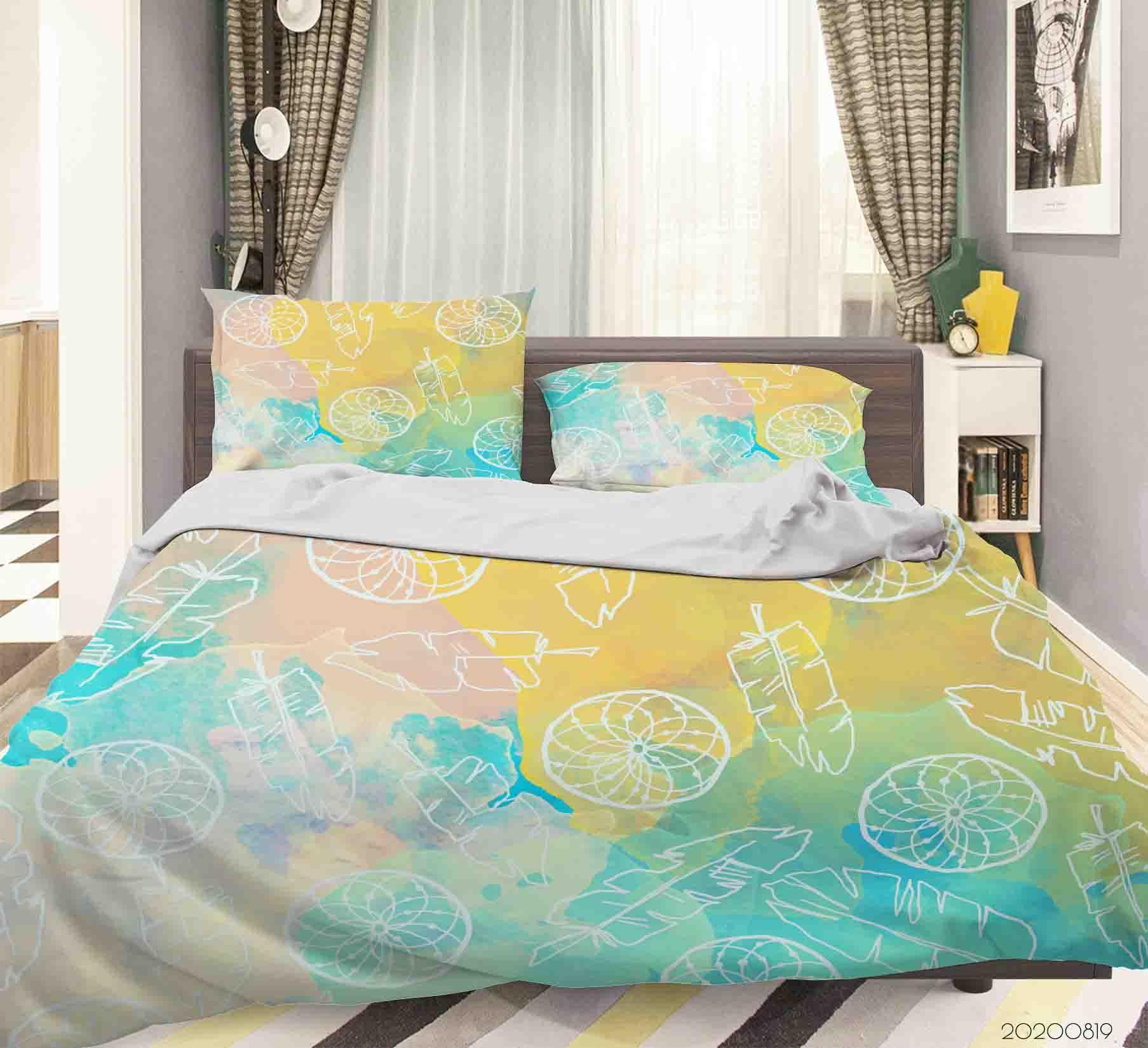 3D Hand Drawn Dreamcatcher Feather Quilt Cover Set Bedding Set Duvet Cover Pillowcases LXL- Jess Art Decoration