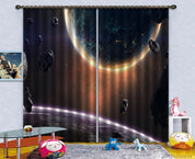 3D Space Planet Meteorite Curtains and Drapes LQH 36- Jess Art Decoration