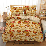 3D Hand Drawn Vintage Hot Air Balloon Airplane Pattern Quilt Cover Set Bedding Set Duvet Cover Pillowcases LXL- Jess Art Decoration