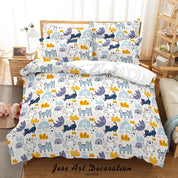 3D Cartoon Animal Cat Rainbow Quilt Cover Set Bedding Set Duvet Cover Pillowcases 204- Jess Art Decoration
