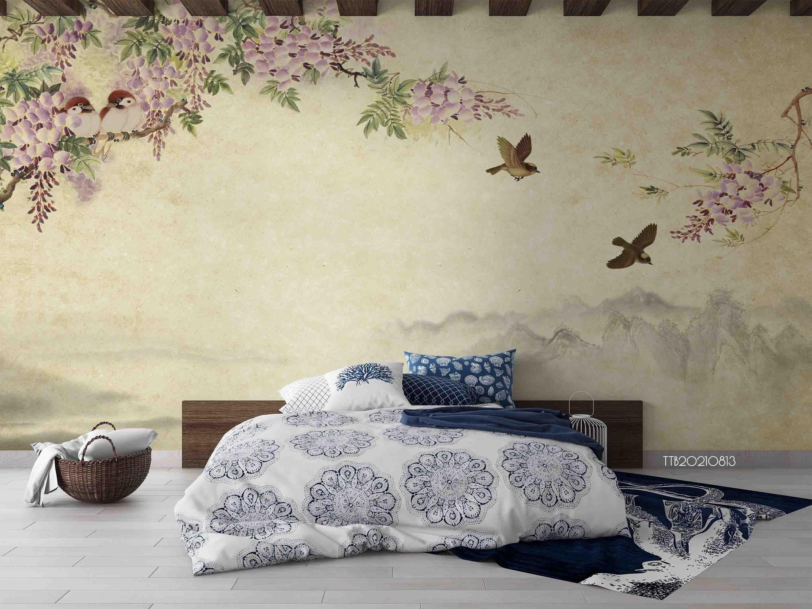 3D Chinese Style Floral Bird Scenery Wall Mural Wallpaper SWW5079- Jess Art Decoration