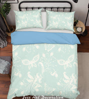 3D White Butterfly Pattern Quilt Cover Set Bedding Set Pillowcases 10- Jess Art Decoration