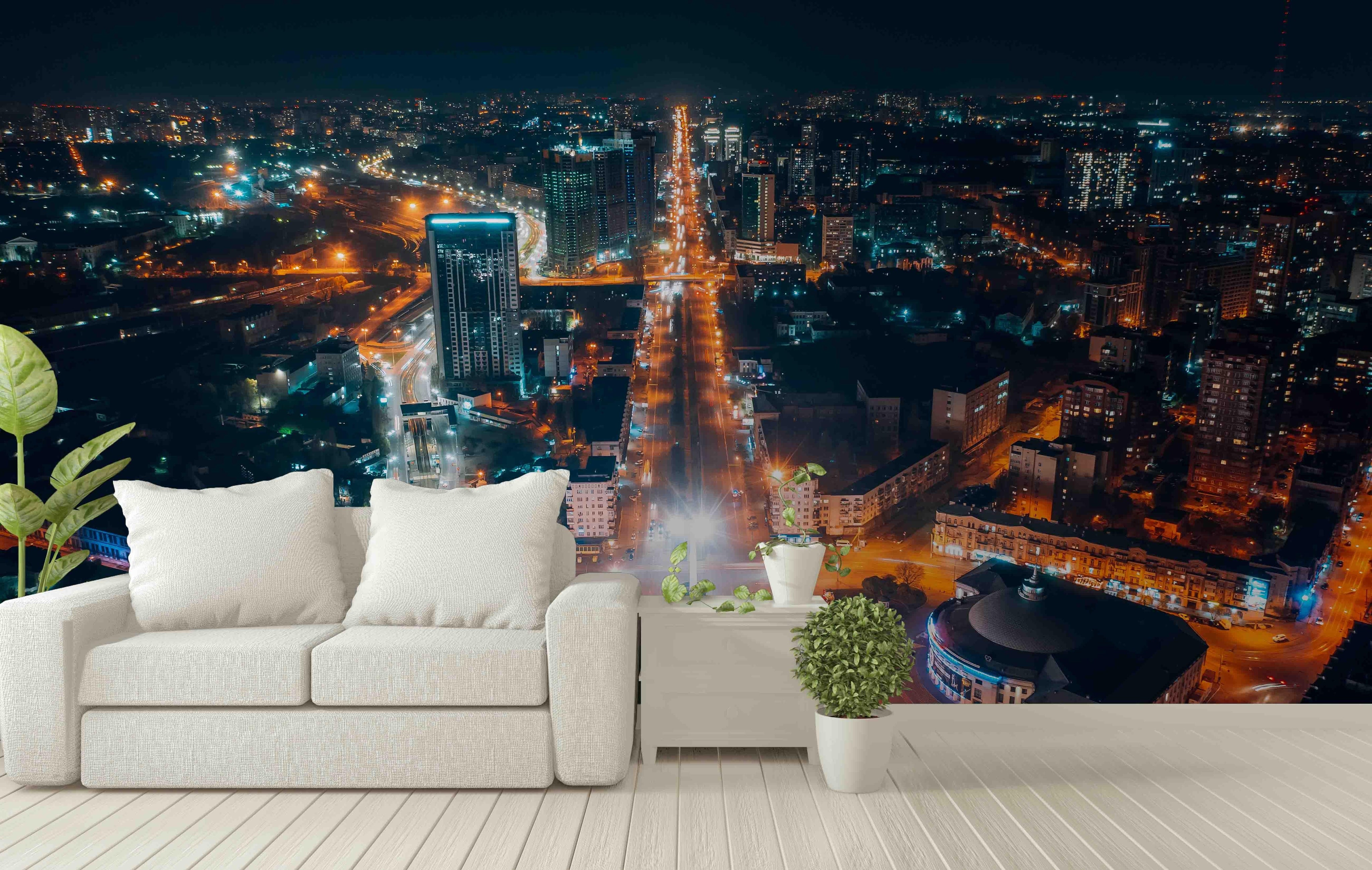 3D panoramic view city night wall mural wallpaper 63- Jess Art Decoration