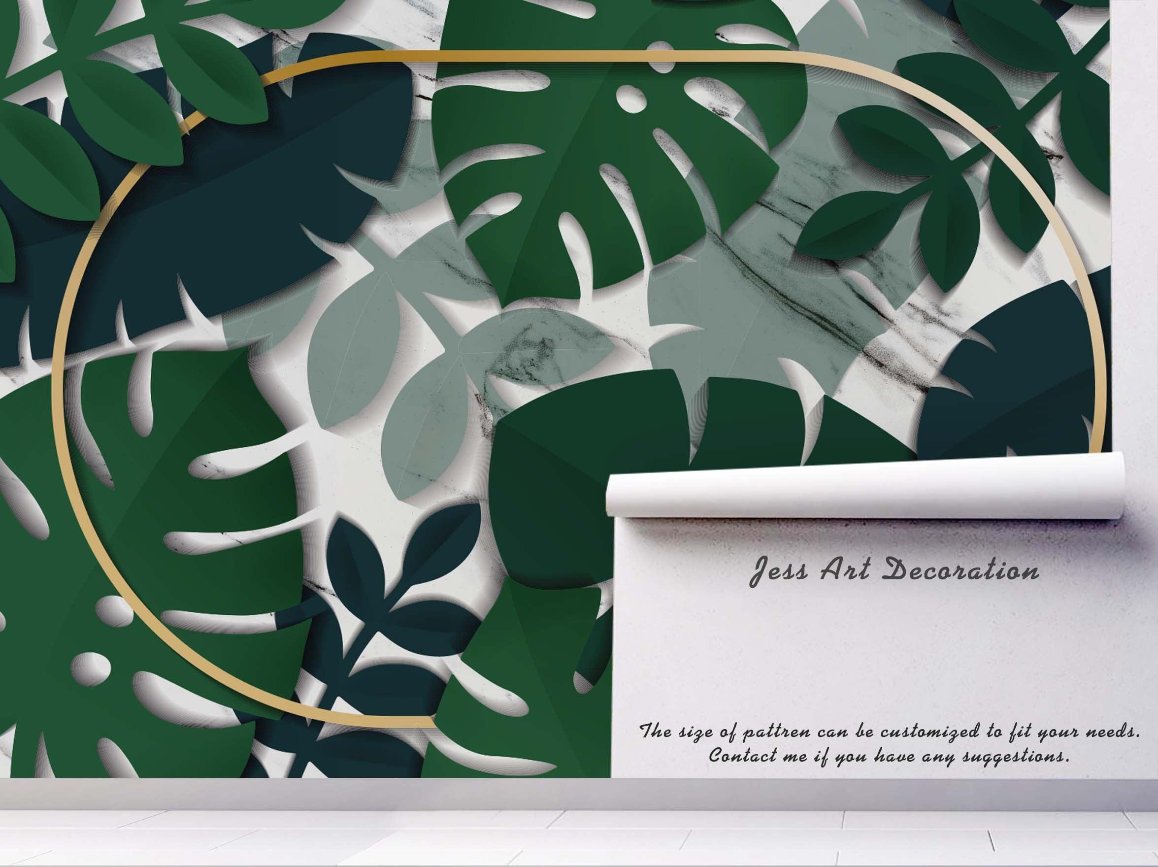 3D Green Leaves Wall Mural Wallpaper 48- Jess Art Decoration