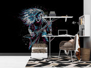 3D Graffiti Rock Divas Guitar Wall Mural Wallpaper GD 2811- Jess Art Decoration