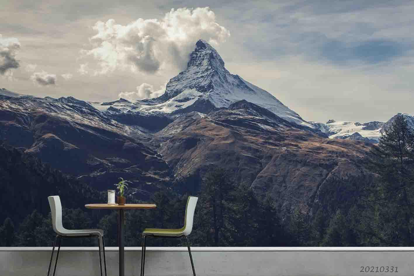 3D Cloud Mountain Sky Wall Mural Wallpaper LQH 516- Jess Art Decoration