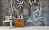 3D Brick Watercolor Tiger Wall Mural Wallpaper 186- Jess Art Decoration