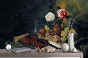 3D Violin Fruits Flower Oil Painting Wall Mural Wallpaper SF45- Jess Art Decoration