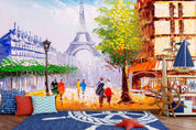 3D Oil Painting Eiffel Tower Wall Mural Wallpaper  sww 56- Jess Art Decoration