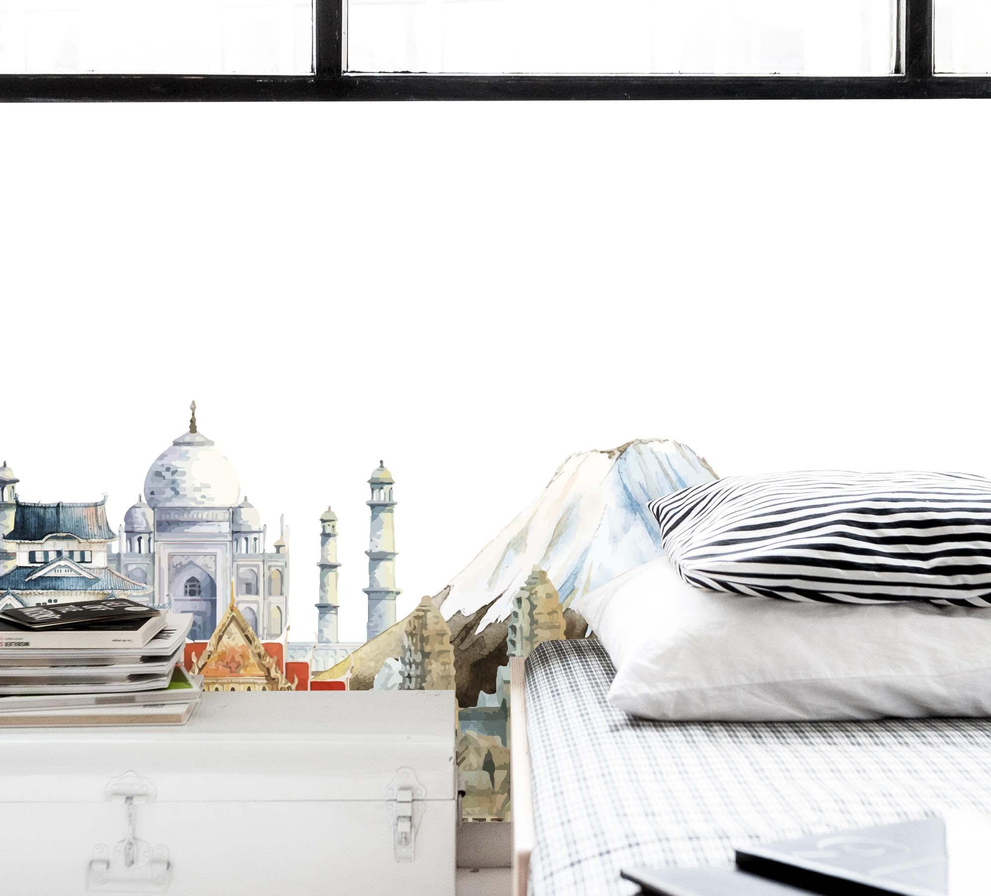 3D Urban Mountains Wall Mural Wallpaper 85- Jess Art Decoration