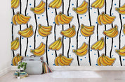 3D Hand Sketching Banana Fruity Black Line Wall Mural Wallpaper LXL 1049- Jess Art Decoration