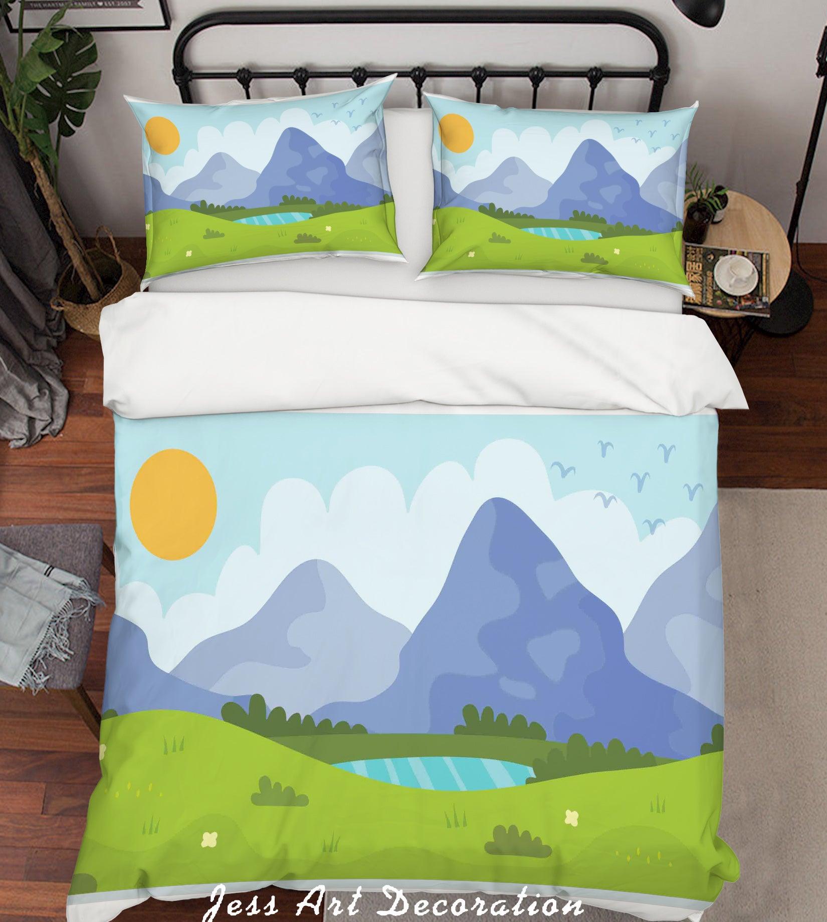 3D Cartoon Mountain Quilt Cover Set Bedding Set Pillowcases 29- Jess Art Decoration