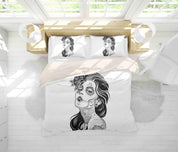 3D Women's Sketch Quilt Cover Set Bedding Set Pillowcases 2- Jess Art Decoration
