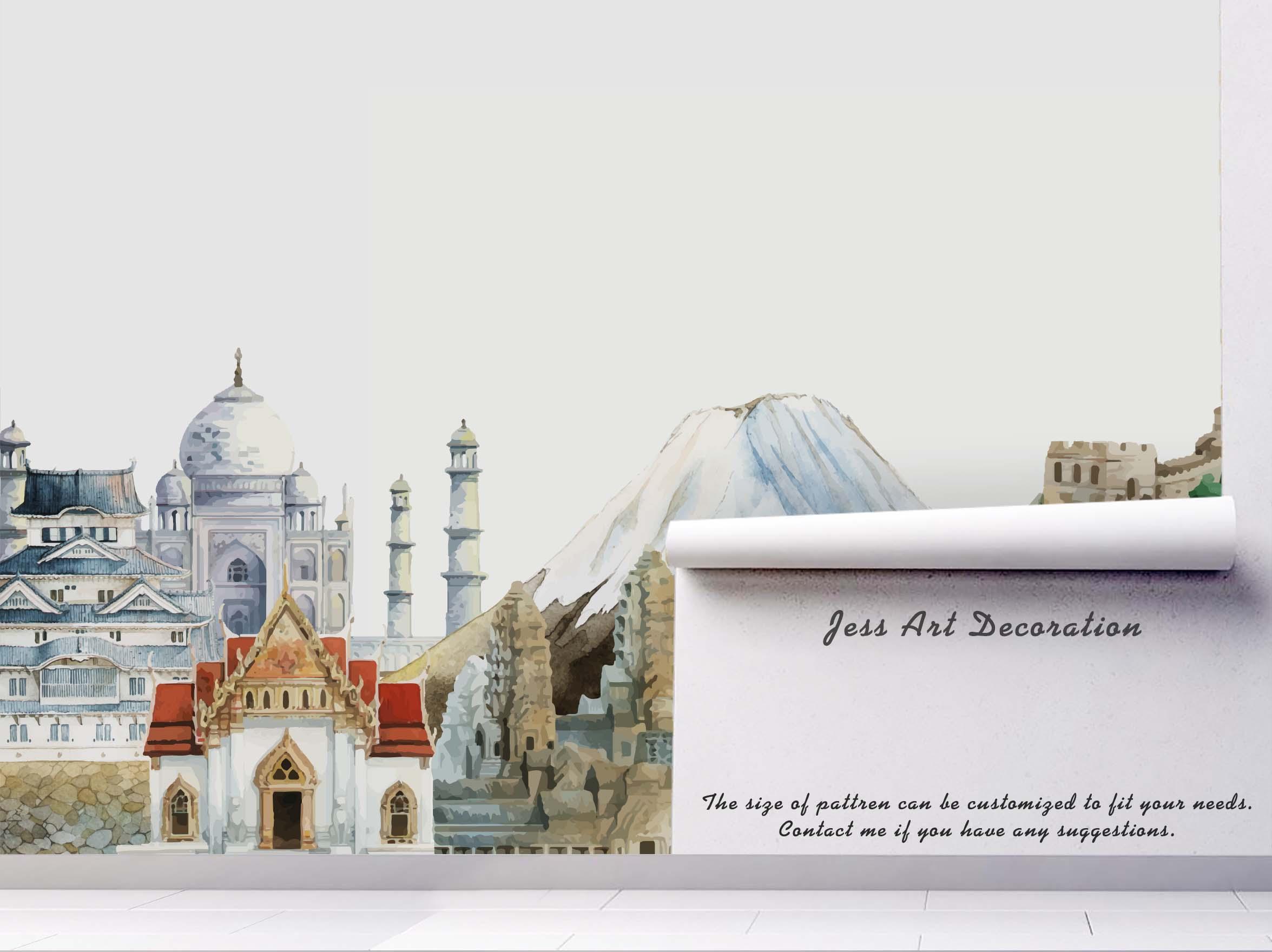 3D Urban Mountains Wall Mural Wallpaper 85- Jess Art Decoration