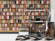 3D Library Bookshelf Wall Mural Wallpaper sww 246- Jess Art Decoration