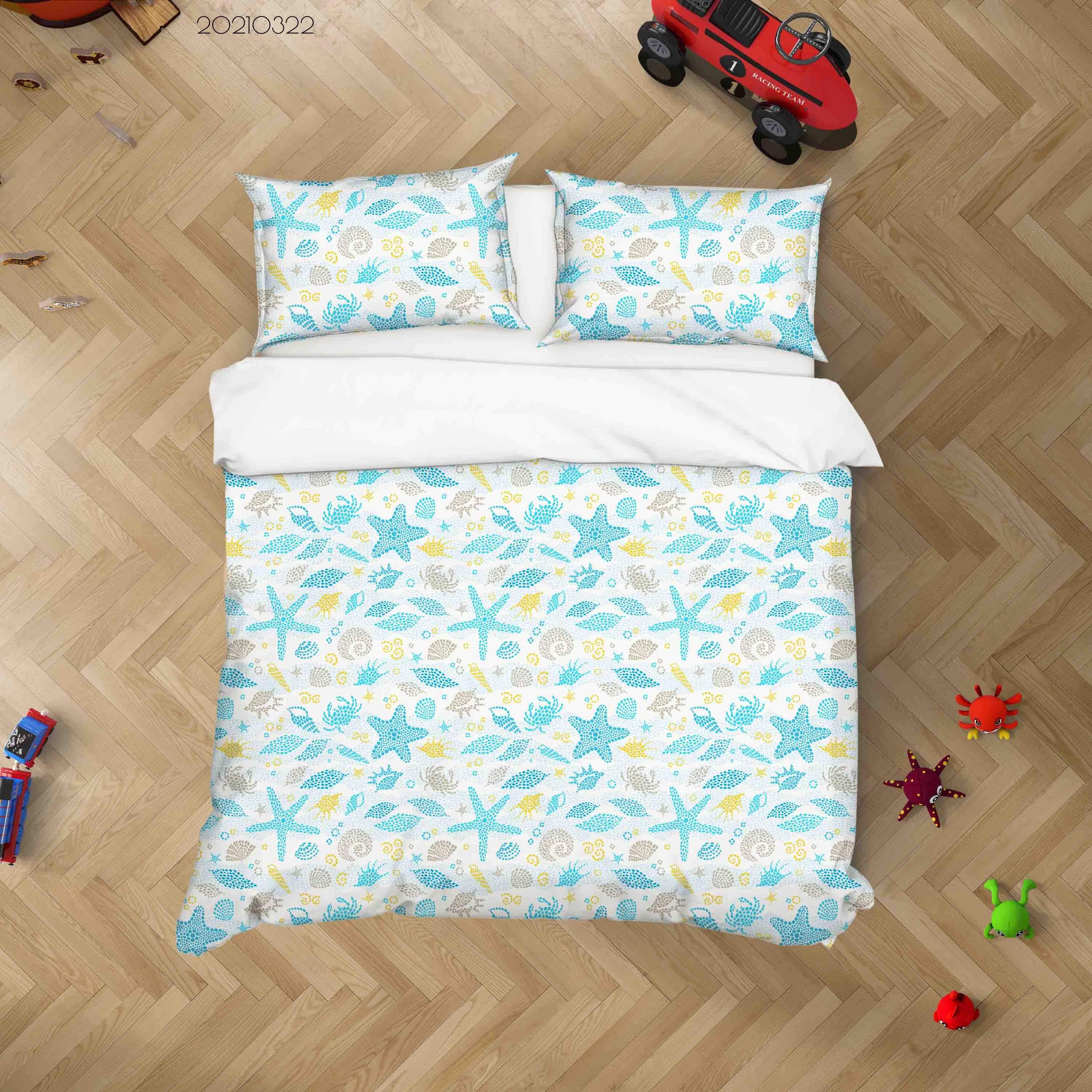 3D Watercolor Sealife Starfish Quilt Cover Set Bedding Set Duvet Cover Pillowcases 42 LQH- Jess Art Decoration