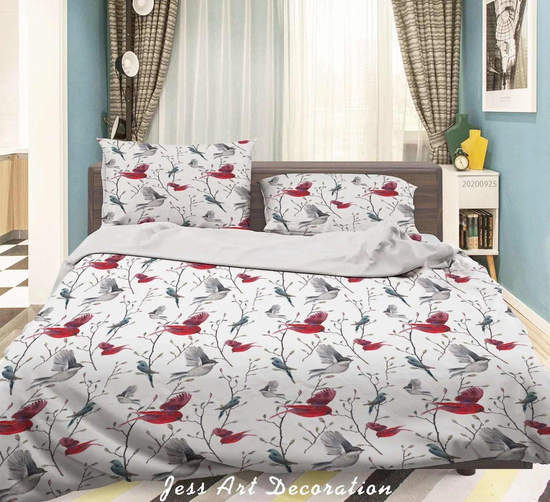 3D Cartoon Animal Bird Pattern Quilt Cover Set Bedding Set Duvet Cover Pillowcases WJ 6460- Jess Art Decoration