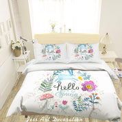 3D Cartoon Rabbit Flower Mushroom Quilt Cover Set Bedding Set Pillowcases 39- Jess Art Decoration
