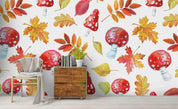 3D Red Mushroom Leaf Wall Mural Wallpaper 33- Jess Art Decoration