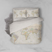 3D World Map Quilt Cover Set Bedding Set Pillowcases 70- Jess Art Decoration
