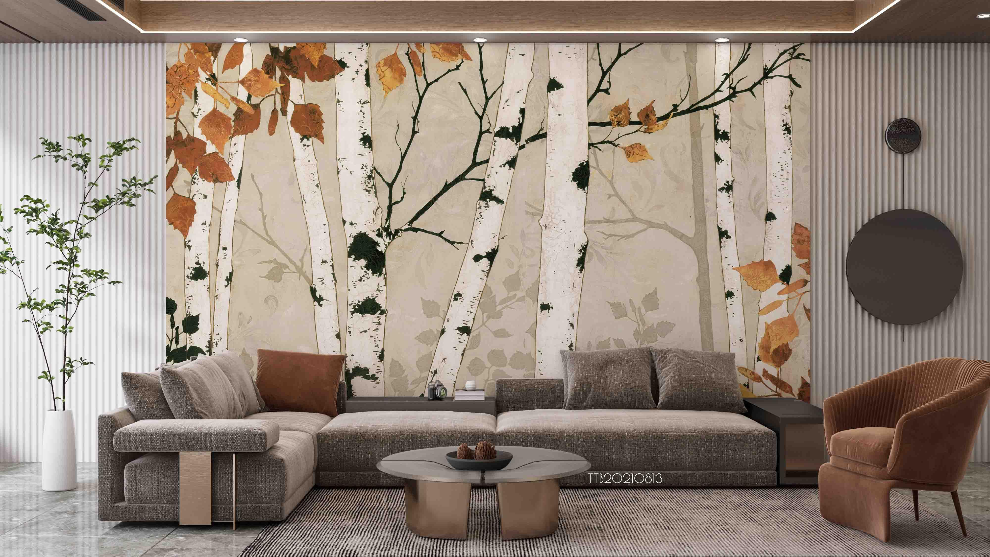 3D Autumn Birch Forest Wall Mural Wallpaper SWW5132- Jess Art Decoration