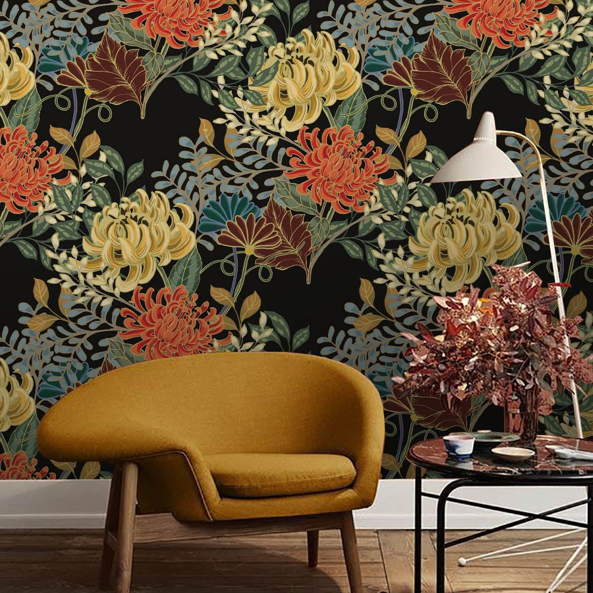 3D Yellow Chrysanthemum Wall Mural Wallpaper 164- Jess Art Decoration