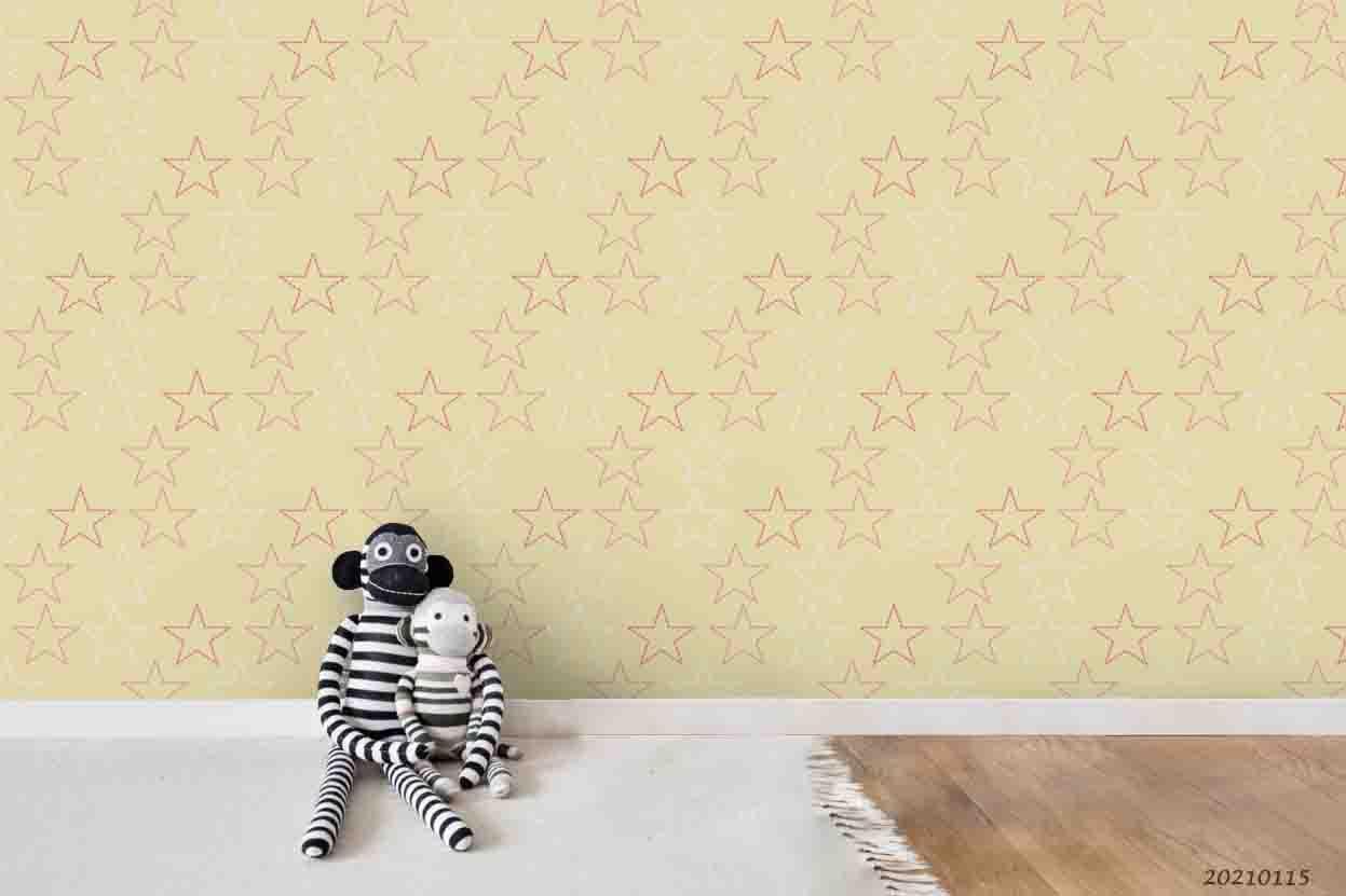 3D Hand Drawn Yellow Star Wall Mural Wallpaper LQH 134- Jess Art Decoration