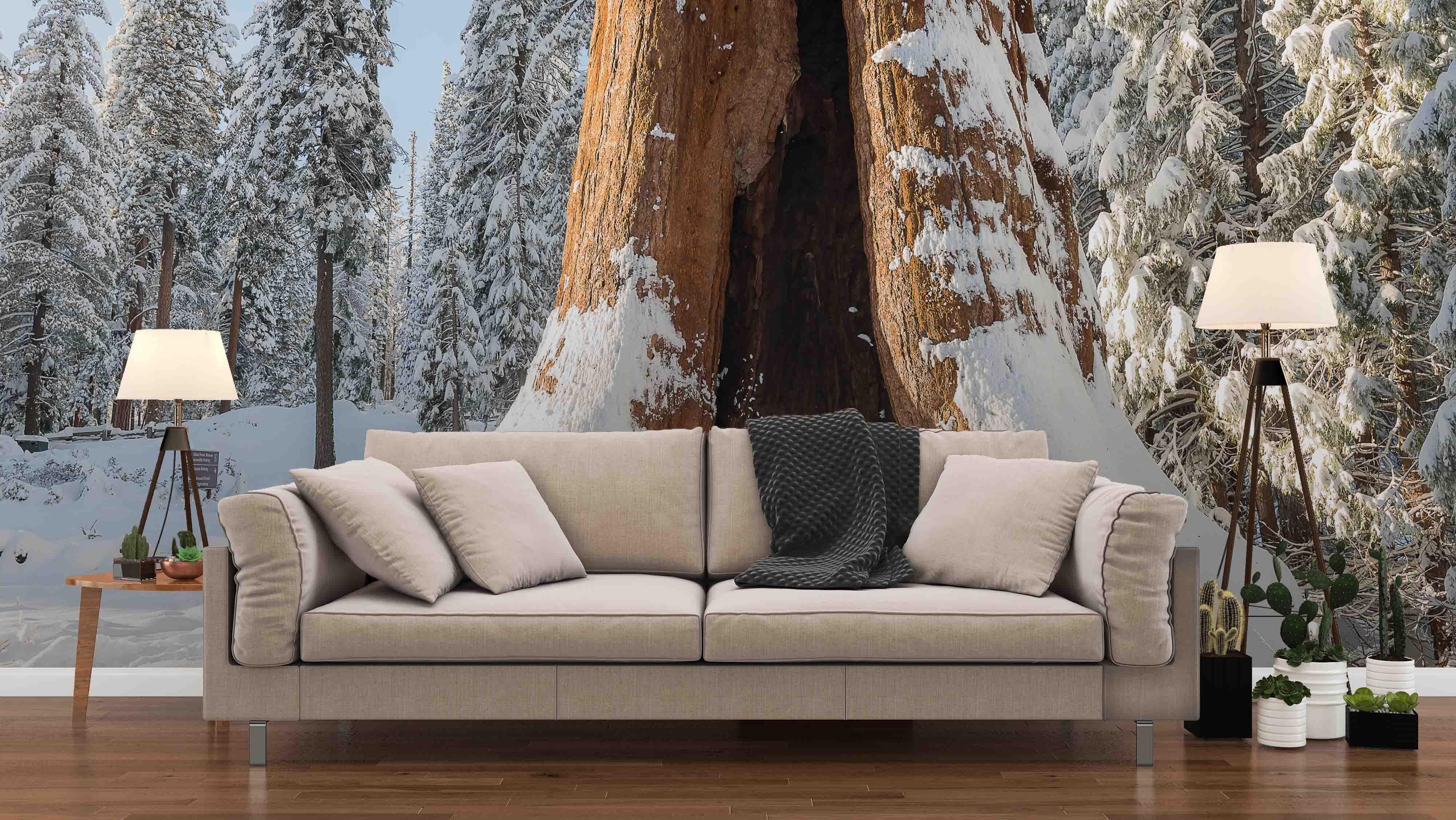 3D snow forest wall mural wallpaper 25- Jess Art Decoration
