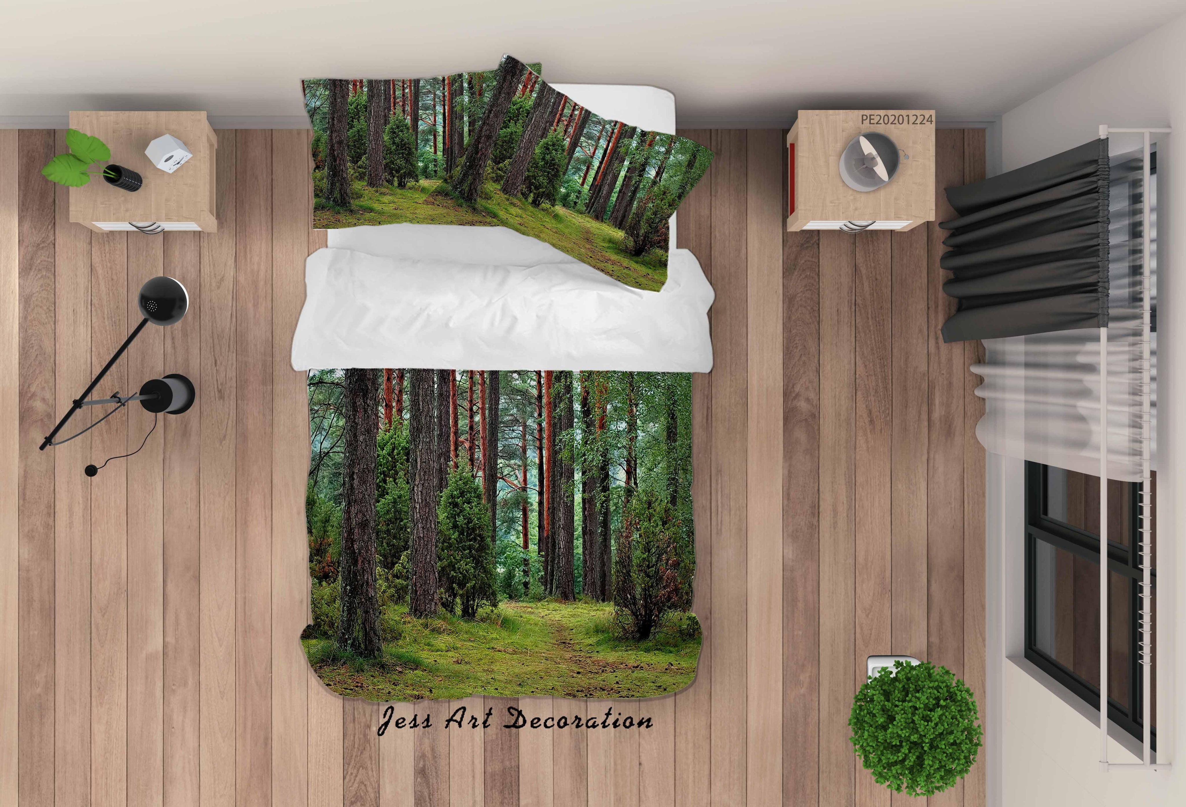 3D Green Forest Landscape Quilt Cover Set Bedding Set Duvet Cover Pillowcases 151 LQH- Jess Art Decoration