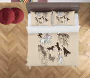 3D Hand Drawn Animal Horse Quilt Cover Set Bedding Set Duvet Cover Pillowcases 202 LQH- Jess Art Decoration