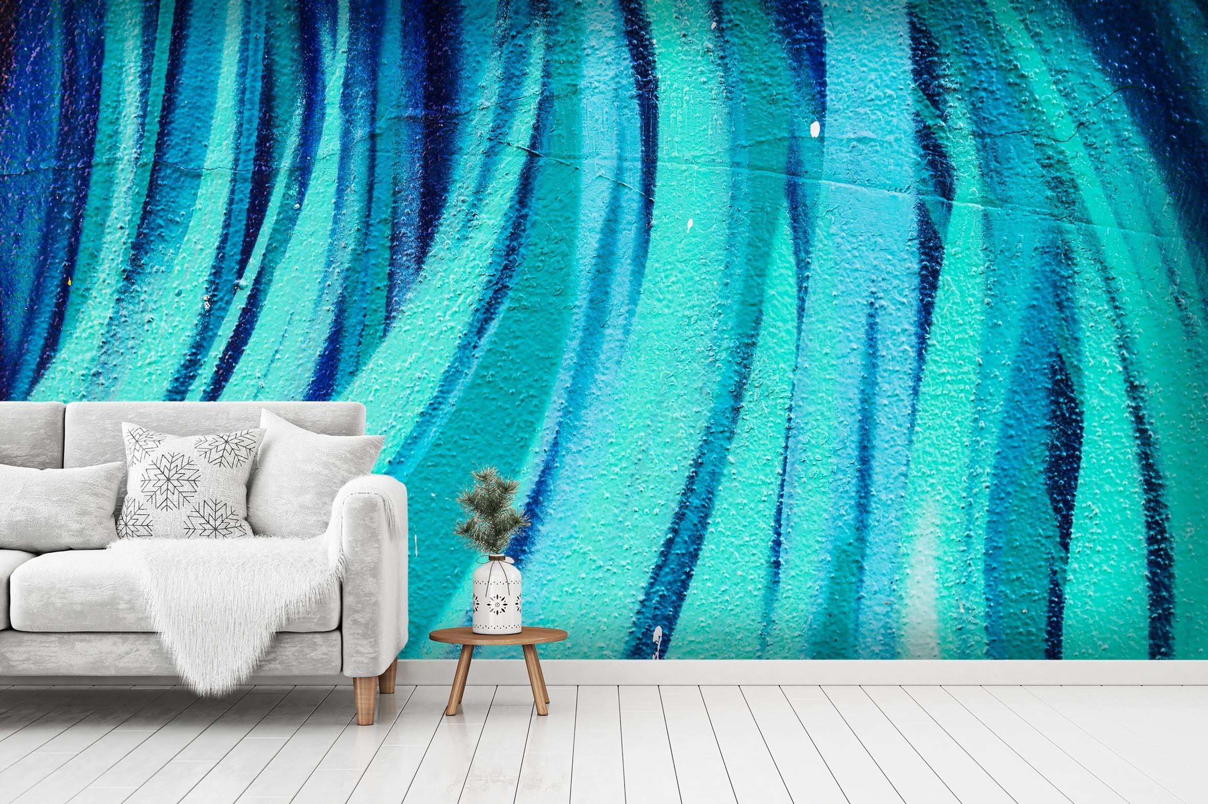 3D Abstract Blue Geometry Line Wall Mural Wallpaper 53- Jess Art Decoration