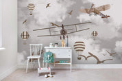 3D Retro Sky Airplane Wall Mural Wallpaper 80 LQH- Jess Art Decoration