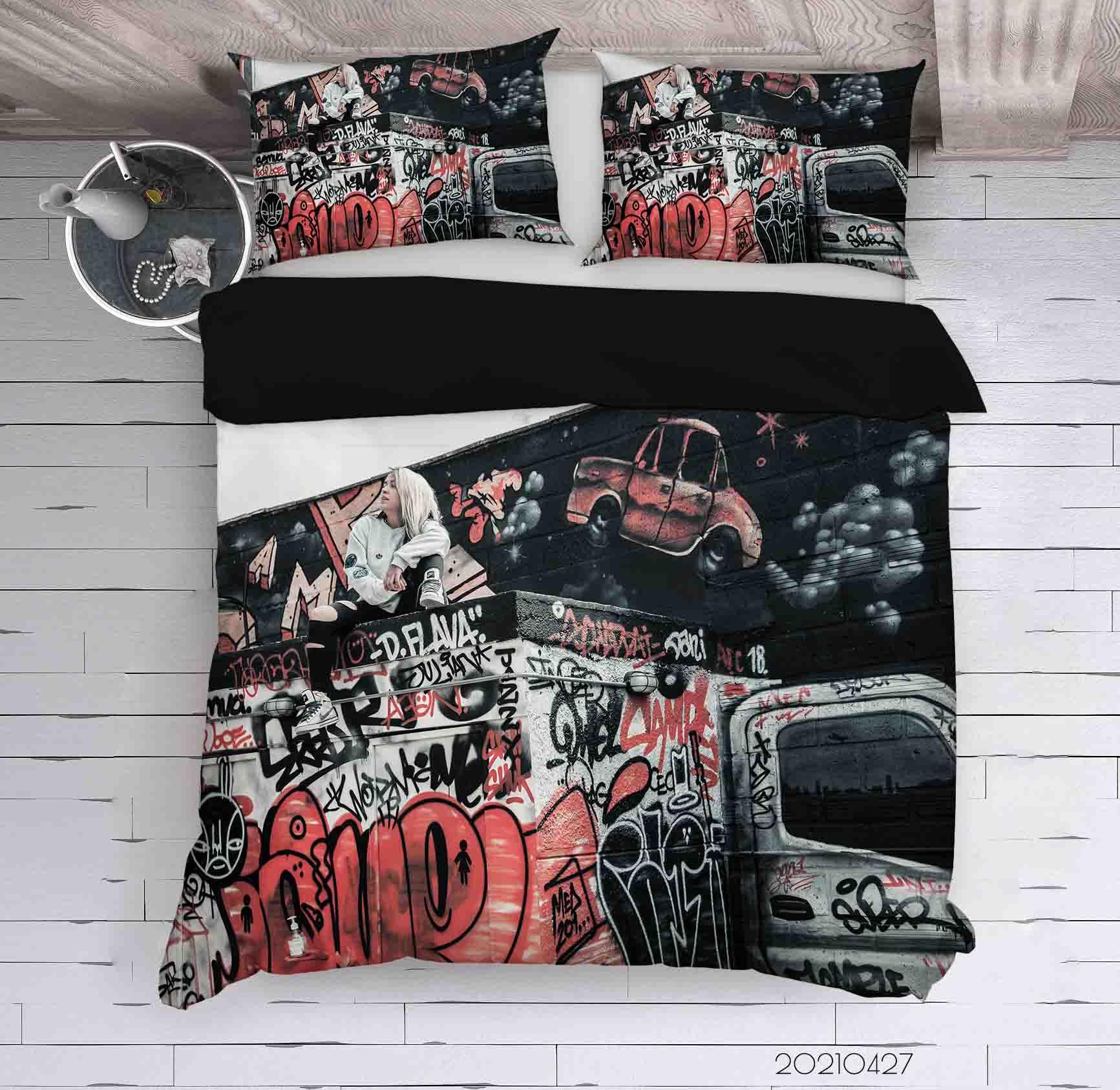 3D Abstract Artist Works Graffiti Quilt Cover Set Bedding Set Duvet Cover Pillowcases 93- Jess Art Decoration