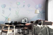 3D elephant rabbit balloon wall mural wallpaper 4- Jess Art Decoration