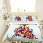 3D Hand Painted Turtle Castle Quilt Cover Set Bedding Set Pillowcases 53- Jess Art Decoration