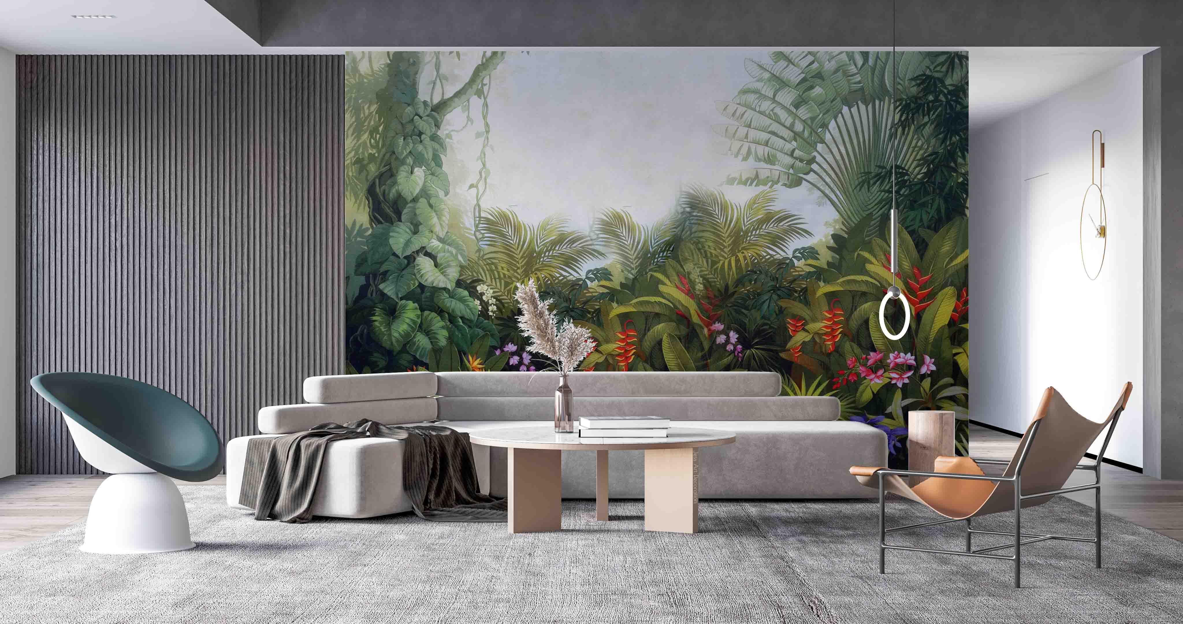 3D Tropical Forest Plant Flower Wall Mural Wallpaper GD 2564- Jess Art Decoration