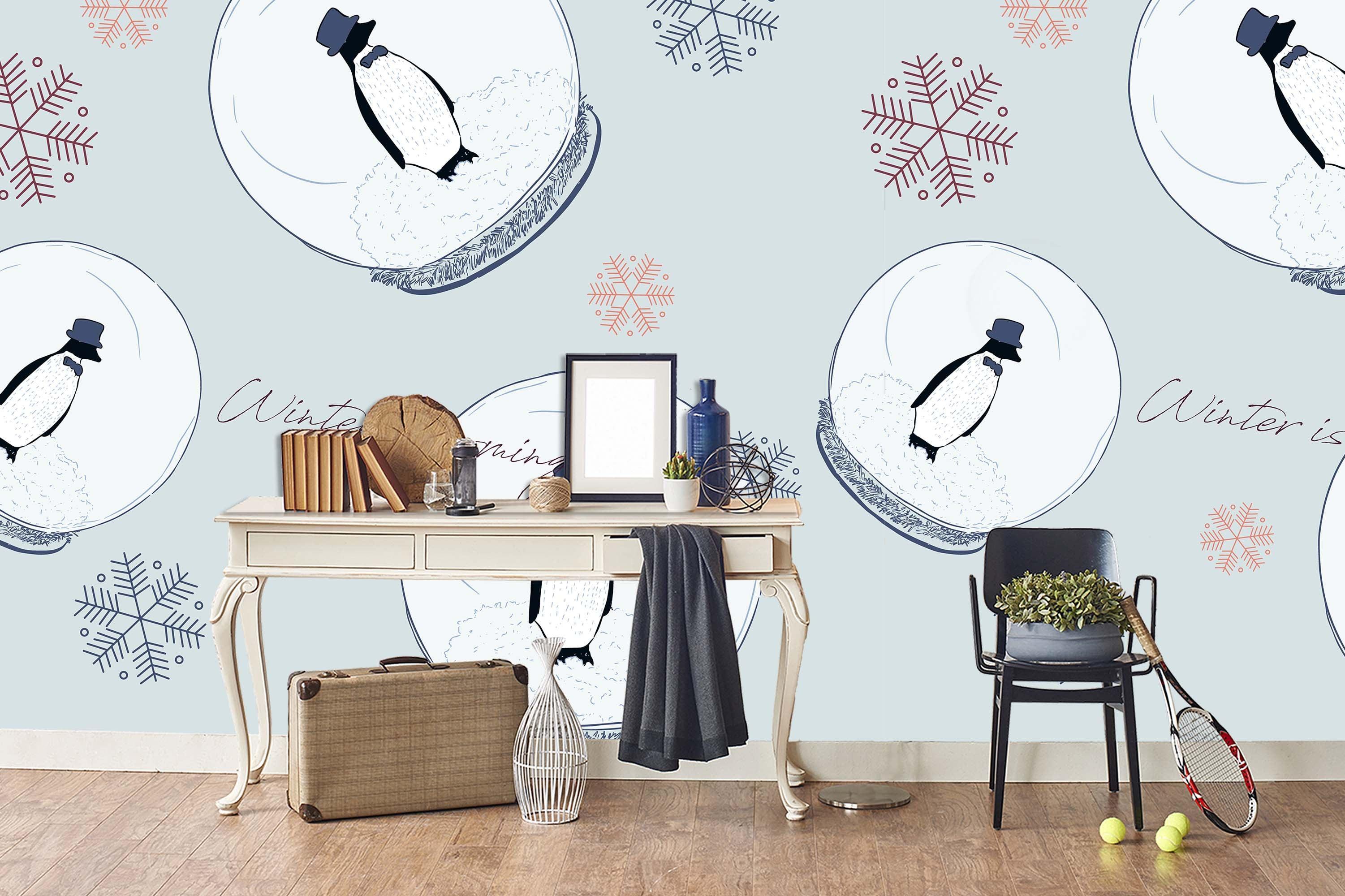3D cartoon polar animal background wall mural wallpaper 23- Jess Art Decoration