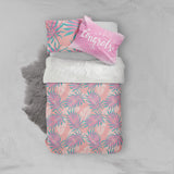 3D Tropical Leaves Pink Quilt Cover Set Bedding Set Pillowcases 11- Jess Art Decoration