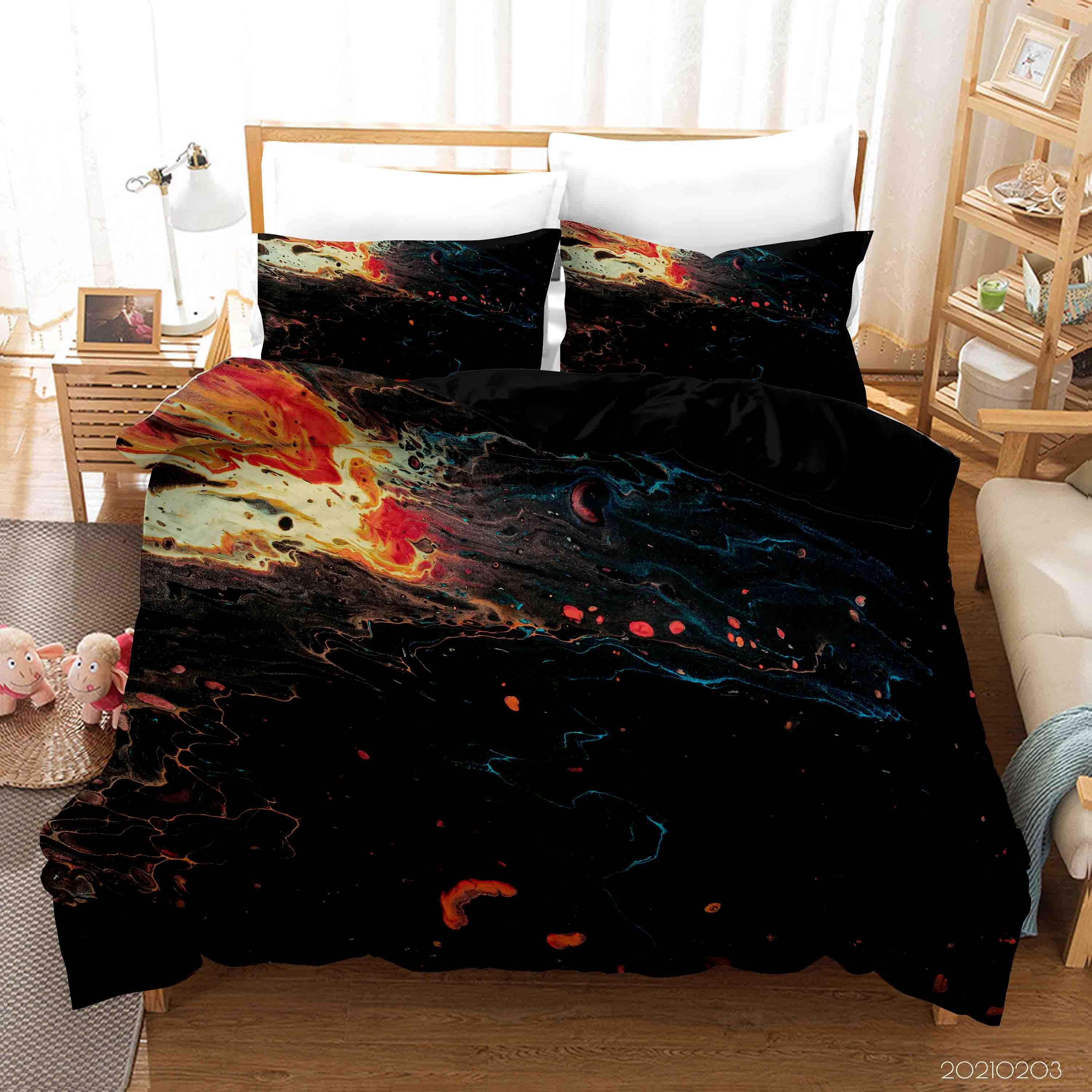 3D Abstract Black Marble Texture Quilt Cover Set Bedding Set Duvet Cover Pillowcases 30- Jess Art Decoration