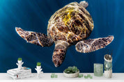 3D Blue Sea Turtle Wall Mural Wallpaper 184- Jess Art Decoration