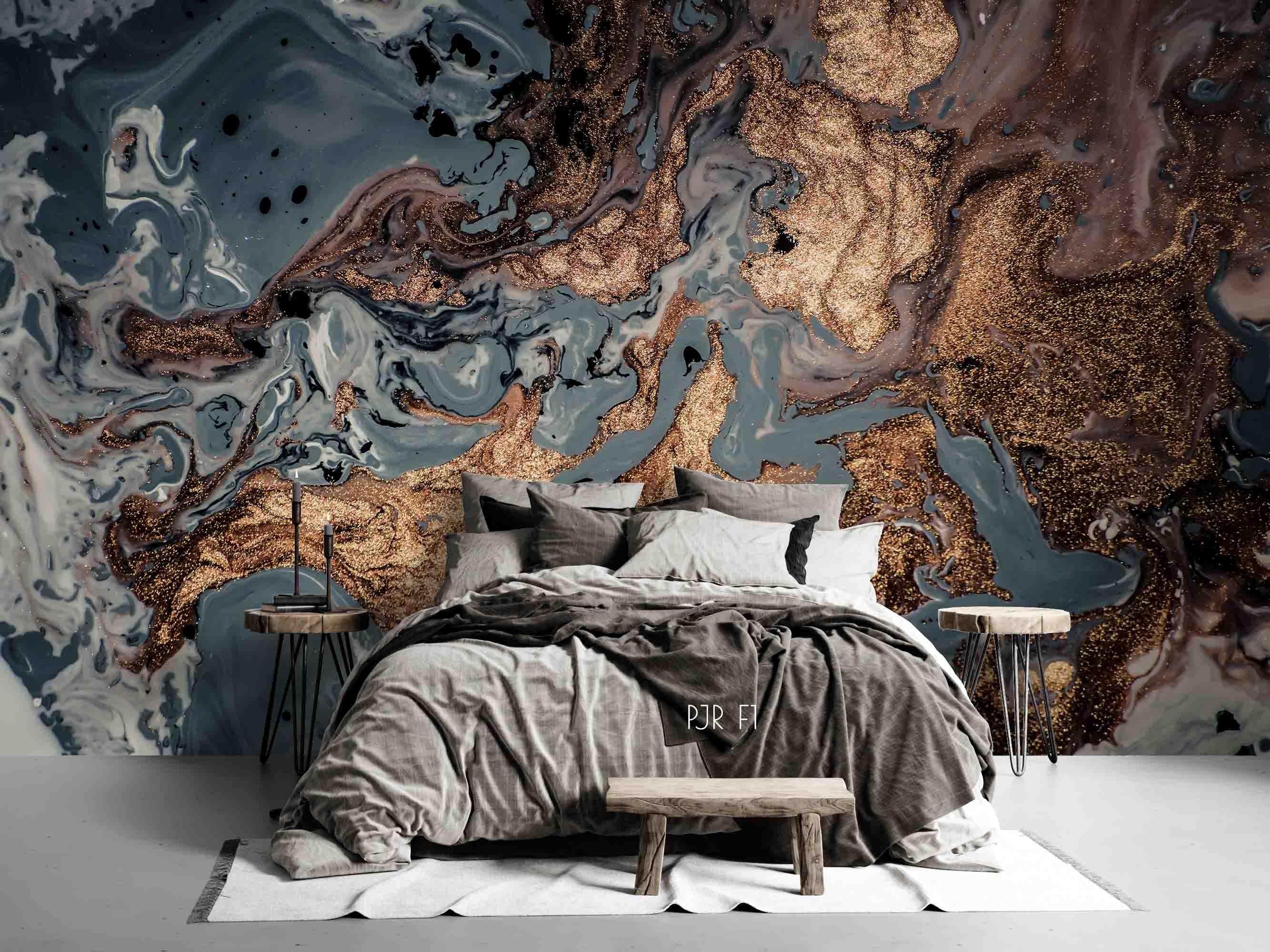 3D Abstract Dark Marble Pattern Wall Mural Wallpaper GD 1850- Jess Art Decoration