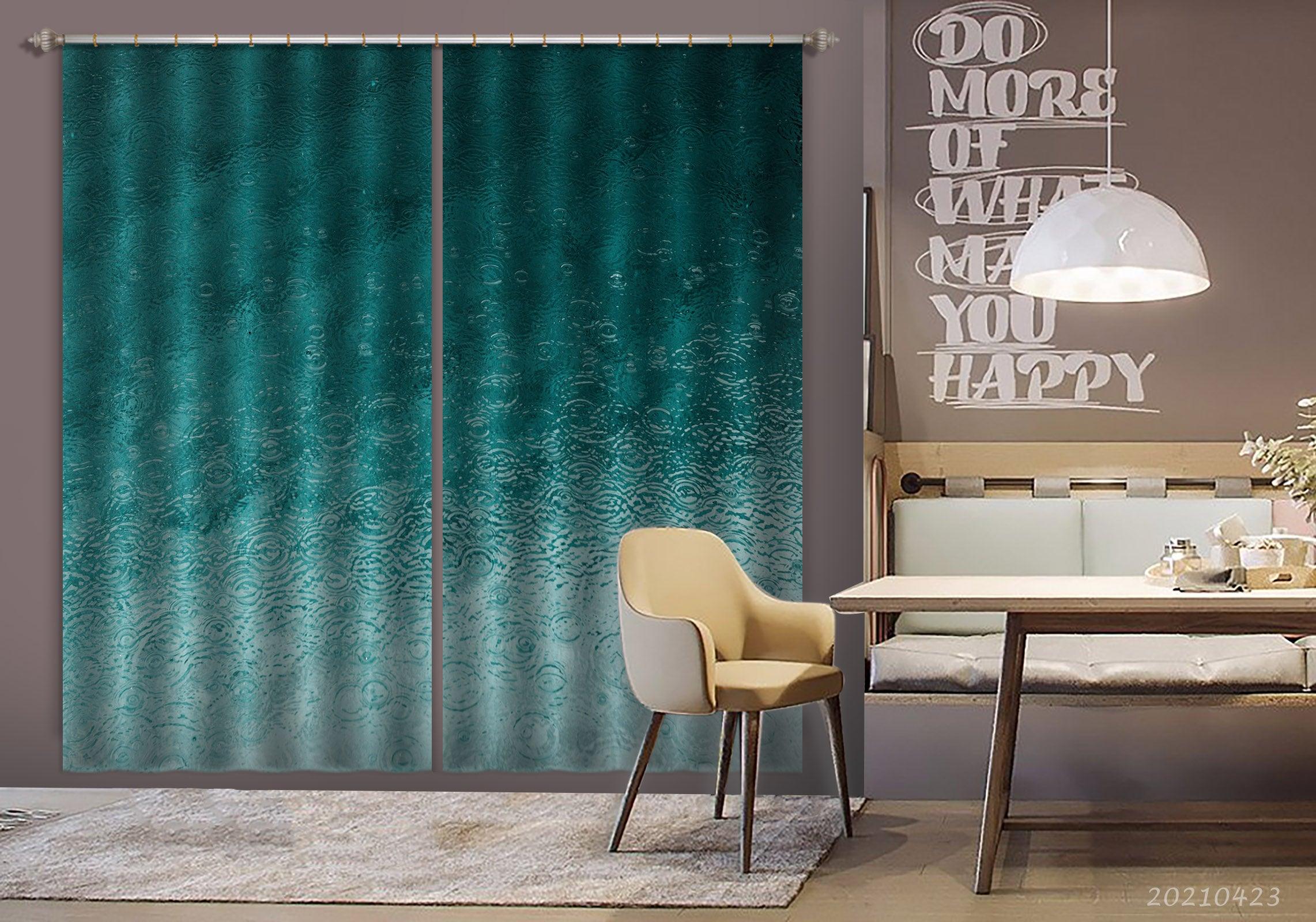 3D Abstract Blue Texture Pattern Curtains and Drapes GD 1315- Jess Art Decoration