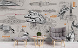 3D Hand Painting Combat Aircraft Wall Mural Wallpaper 102- Jess Art Decoration