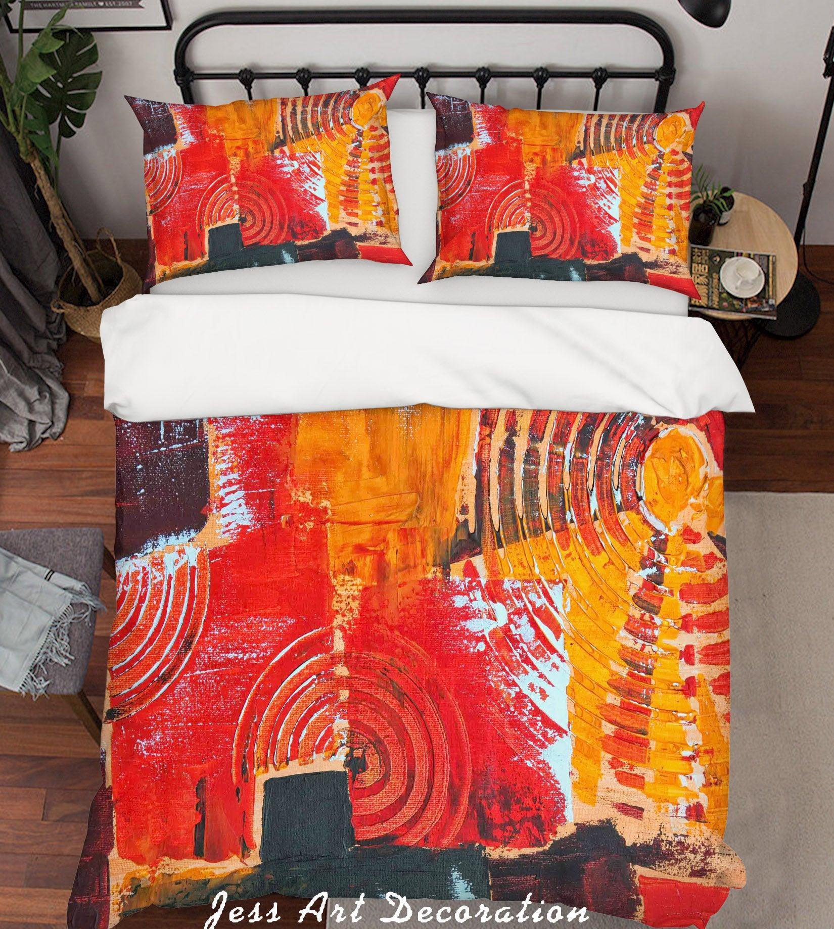 3D Red Abstract Oil Painting Quilt Cover Set Bedding Set Pillowcasesn 72- Jess Art Decoration