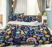 3D Cartoon Color Floral Leaf Quilt Cover Set Bedding Set Duvet Cover Pillowcases 49- Jess Art Decoration