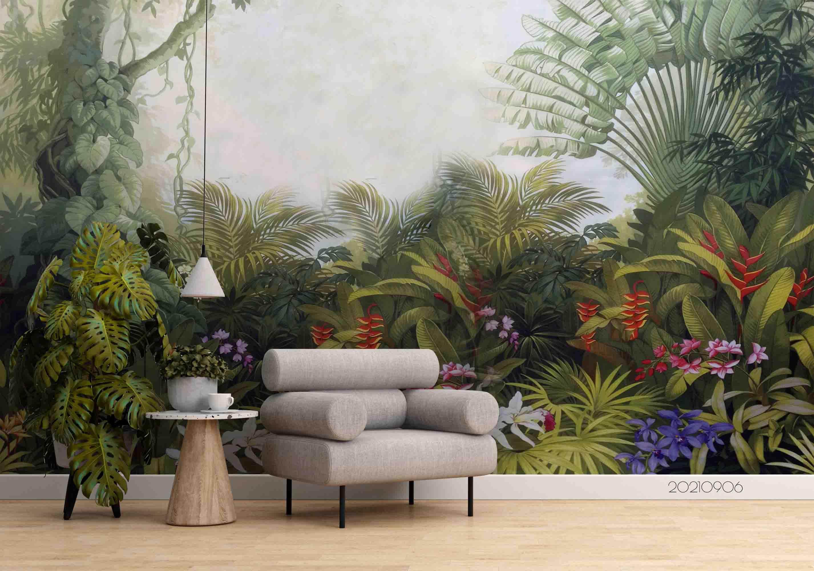 3D Tropical Jungle Landscape Wall Mural Wallpaper LQH 545- Jess Art Decoration
