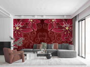 3D Abstract Vintage Red Lily Floral Pattern Wall Mural Wallpaper GD 3652- Jess Art Decoration