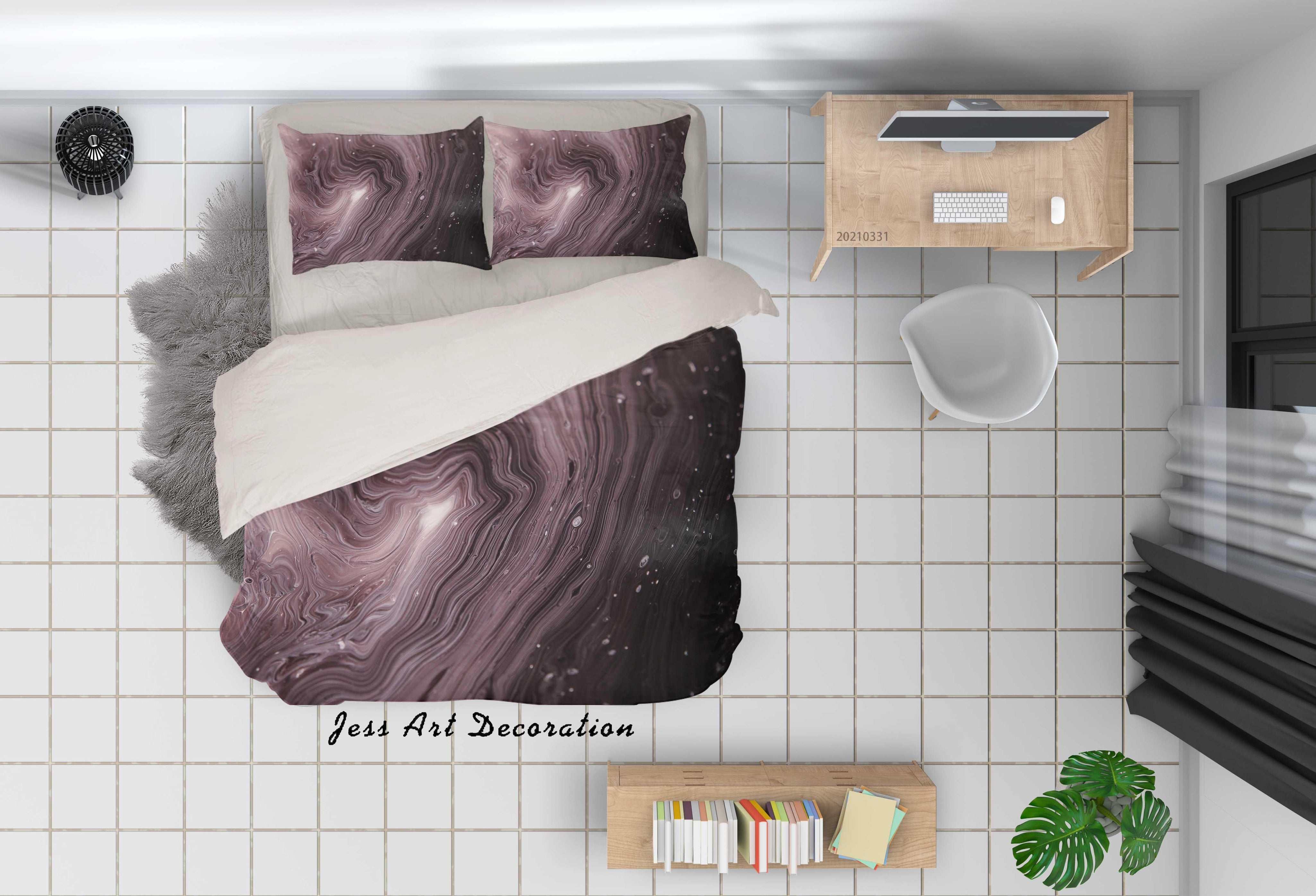 3D Abstract Marble Texture Quilt Cover Set Bedding Set Duvet Cover Pillowcases 156- Jess Art Decoration