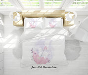 3D White Rabbit Umbrella Quilt Cover Set Bedding Set Duvet Cover Pillowcases SF09- Jess Art Decoration