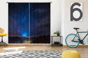 3D Night Mountain Starry Sky Moonlight Curtains and Drapes GD 3634- Jess Art Decoration